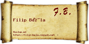 Filip Béla névjegykártya