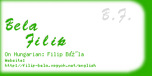 bela filip business card